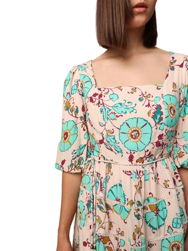 ONLY Women Floral Casual Beige Fit and Flare Dress