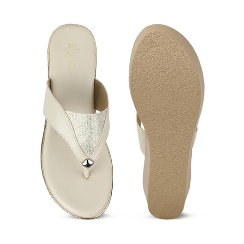 tresmode Jose Cream Women's Dress Wedge Sandals in Size 4 UK / 37 EU