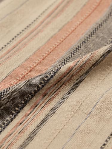 The Souled Store Canyon Men and Boys Long Sleeve Spread Collar Beige Striped Cotton Blend Lightweight Everyday Office Wear Easy to Style Casual Relaxed Shirt