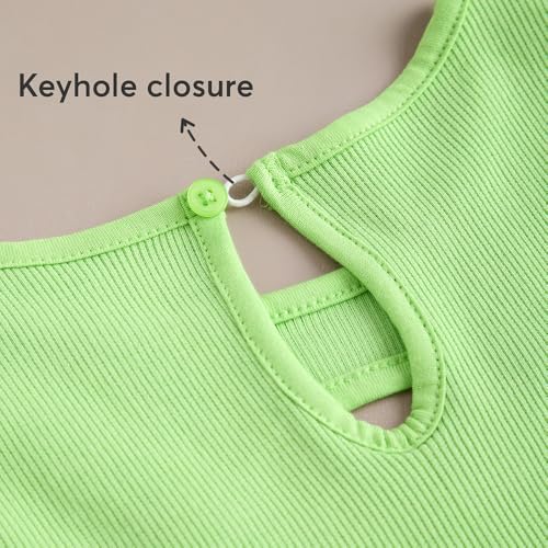 Hopscotch Girls Sleeveless Green Graphic Print Jogger Set For Ages (9-10 Years)