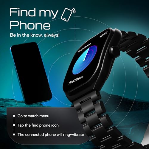 Boult Newly Launched Trail Pro Smartwatch 2.01'' 3D Curved Screen+AMOLED, BT Calling 5.3, 600 Nits Brightness, IP68, 250+ Watchfaces, 120+ Sports Modes, AI Voice Assistant, SpO2 Tracking (Metal Black)