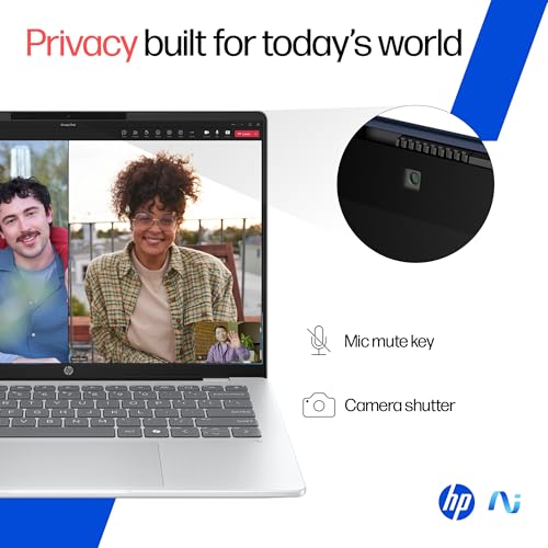 HP OmniBook 5 QC Snapdragon X1-26-100 Next Gen AI Laptop, (16GB LPDDR5x, 1TB SSD), 2K,14''/35.6cm OLED, Win11,Office24, Silver,1.35kg, FHD Camera w/Privacy Shutter, Backlit, he0015QU