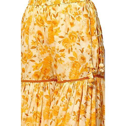 BIBA WOMEN PRINTED RELAXED SALWAR KURTA DUPATTA(SKD7818_YELLOW_40)