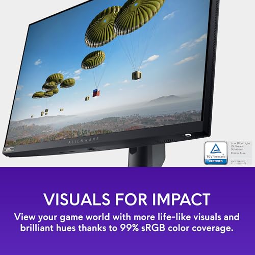 Alienware AW2524HF Gaming Monitor - 24.5-inch (1920x1080) 500Hz (Overclock) 0.5ms Display, Height/Tilt/Swivel/Pivot Adjustability, 3yr Advanced Exchange - Black