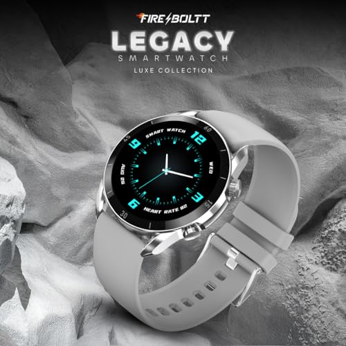 Fire-Boltt Legacy Luxury Smart Watch with 1.43” Super AMOLED, Bluetooth Calling, Wireless Charging, Voice Assistant, 110+ Sports Modes & Health Tracking, Smart Watch for Man & Woman– Grey S