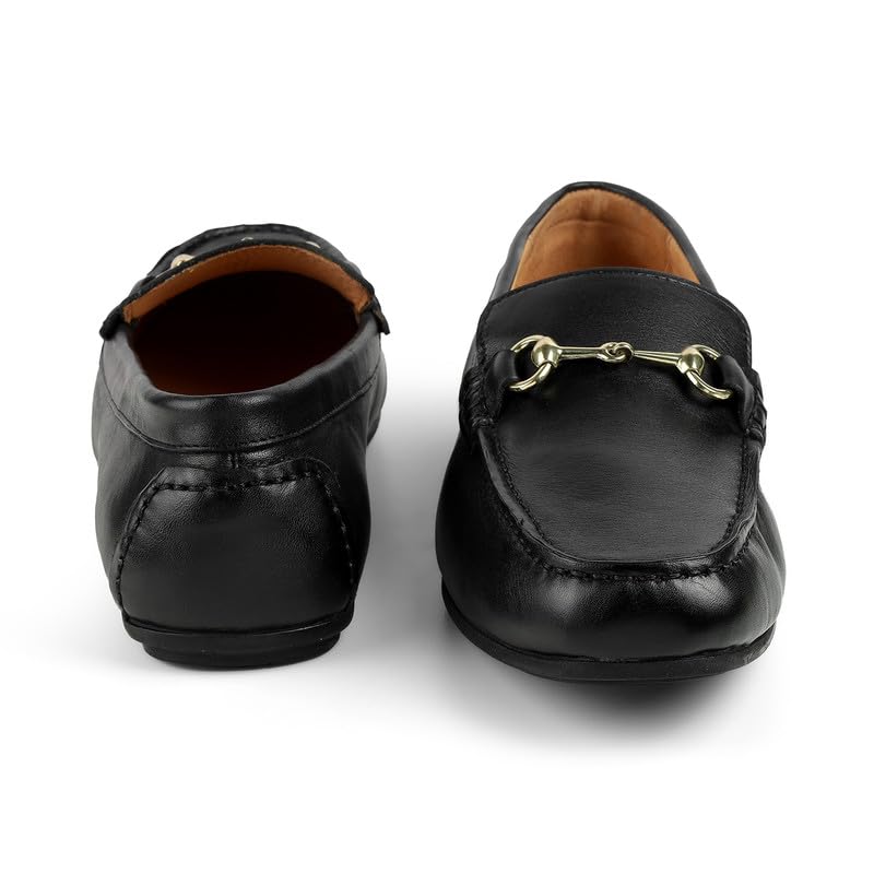 tresmode Slok Men's Black Leather Loafers Shoe in Size 7 UK (41 EU)
