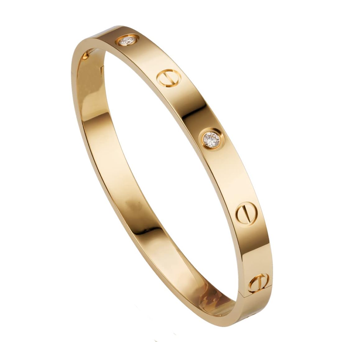 Shining Diva Fashion Latest Stylish Stainless Steel Crystal Gift Bracelet for Women and Girls (15744b)(Gold) Anti Tarnish Jewellery