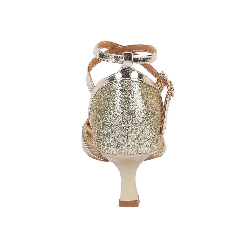 tresmode SALARE Gold Women's Dress Heel Sandal in Size 2 UK / 35 EU