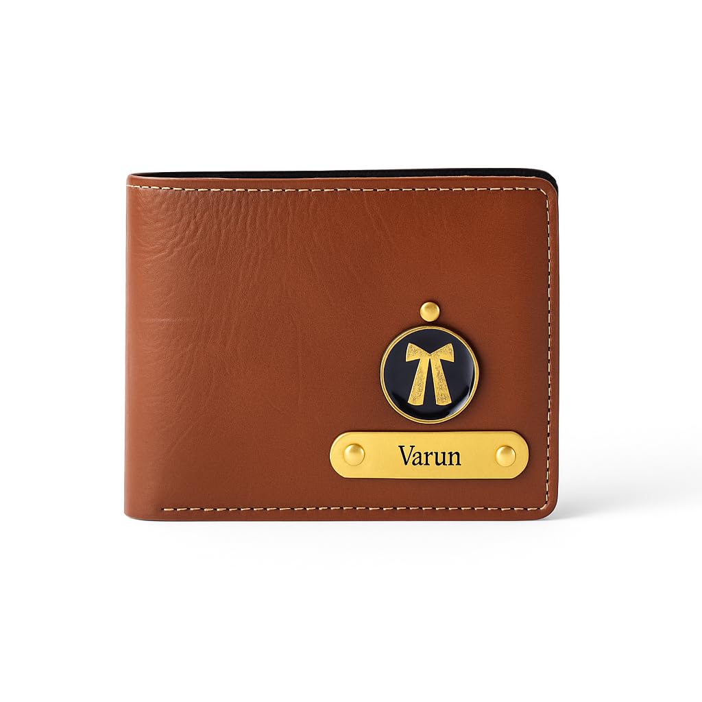 The Bae Gift Men Leather Personalized Wallet I Customized Slim Stylish Purse with Name & Charm I Unique Birthday Anniversary Gift Love Husband Employees Clients