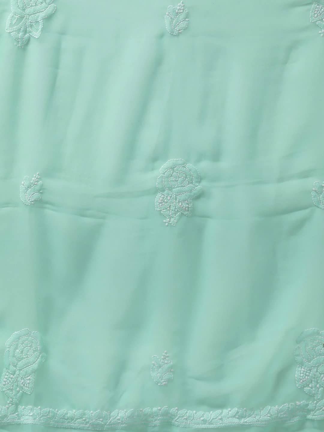 Ada Hand Embroidered Lucknow Chikankari Unstitched Georgette Dress Material Suit Set for Women A211211 Sea Green