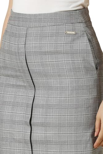 Allen Solly Women Grey Check Formal Skirt