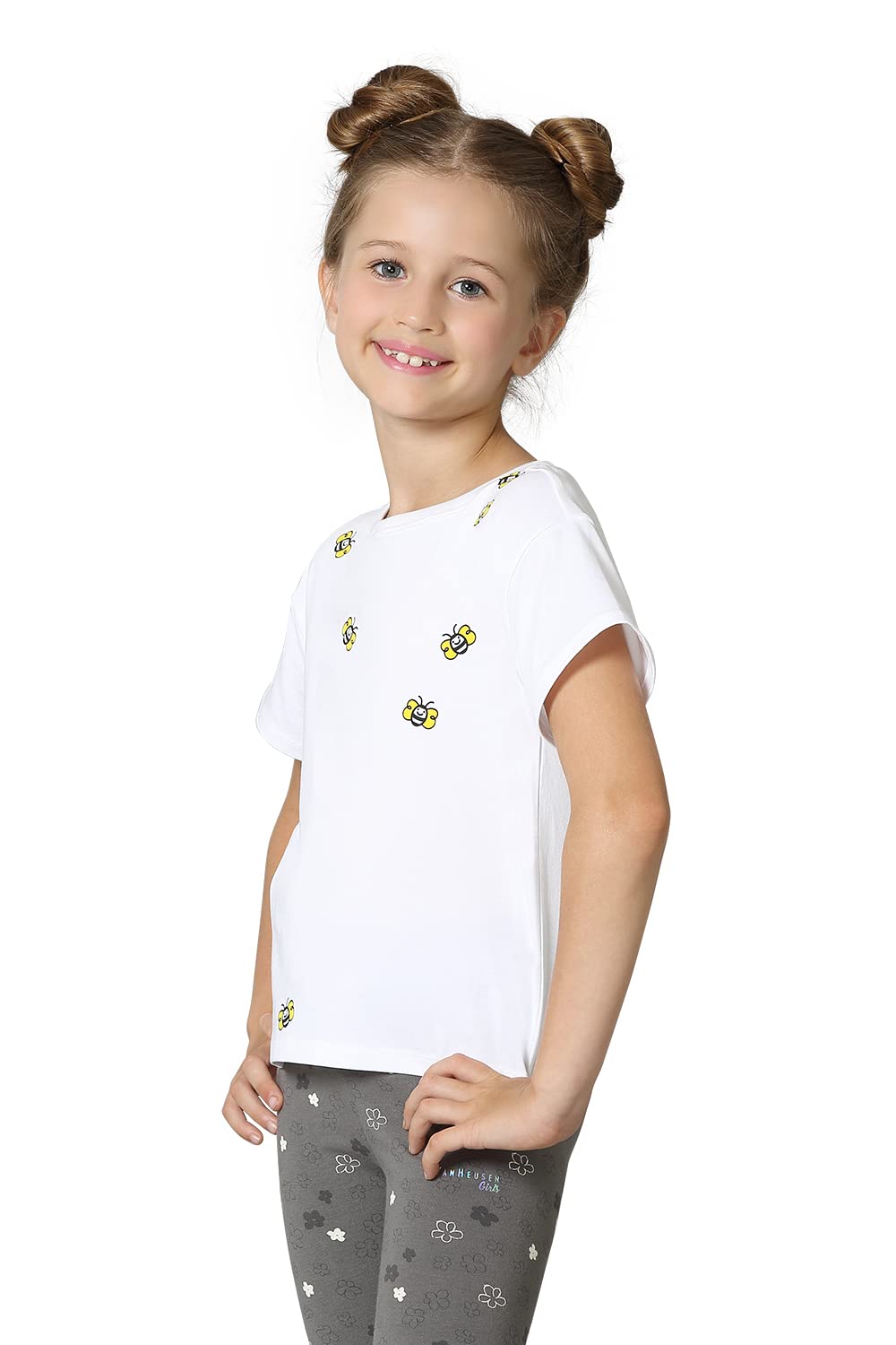 Van Heusen Girls Ultra Soft T-Shirt - Power Plus Cotton Spandex - Crew Neck, Short Sleeve_56401_White_9-10 Years