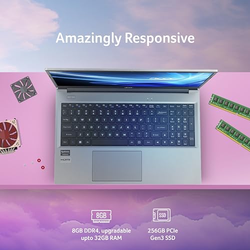 Acer Aspire Lite Intel Core 3-100U Processor, Office 2024 + M365 Basic, 8GB RAM/512GB SSD, 15.6"/39.62 cm, FHD IPS Display,Win 11 Home, Steel Grey, 1.59Kg, AL15-53, Thin and Light Laptop