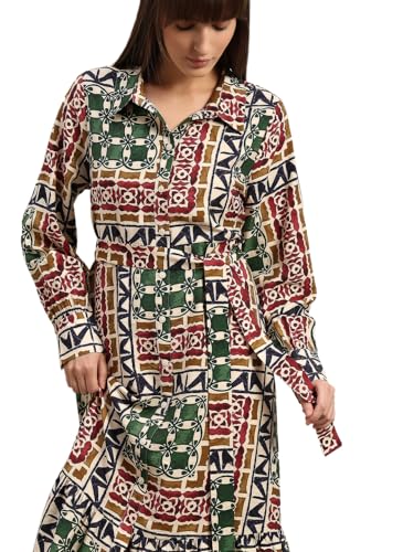 VERO MODA Women's Fit and Flare Multicolor Dress