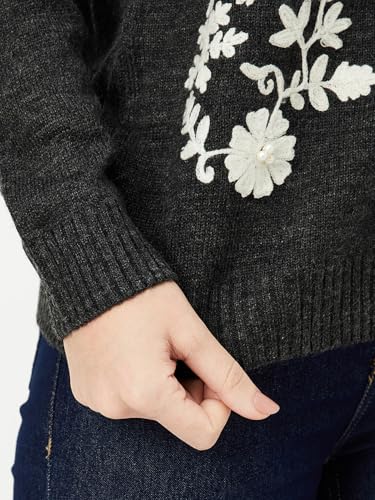 Max Women's Acrylic Casual Cardigan Sweater (CARDE45003_Grey