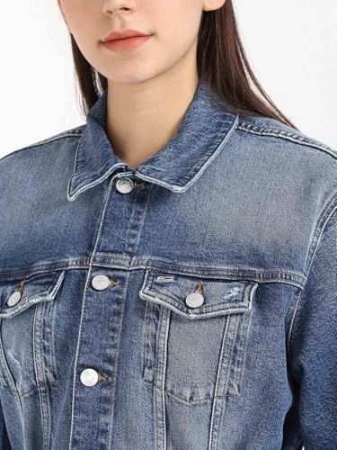 Cotton Spread Collar Denim Dress