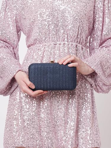 Wizara Women's Oval Frame Clutch | Detachable Chain Sling Strap | Stylish Ladies Purse Wallet for Special Occasions and Evening Events - Superior metal frame with a Chic Design and Eye-Catching Appeal