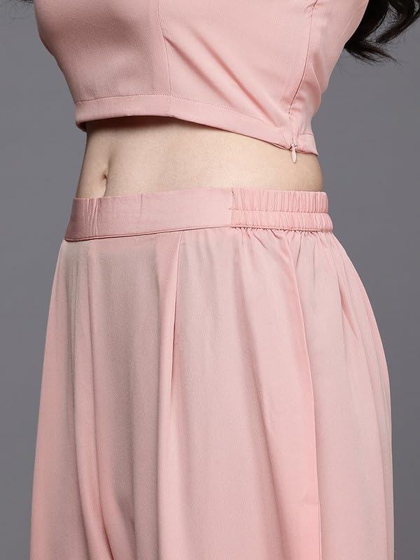 Ahalyaa Women's Polyester Kurta Set (AHKUPNTP-COMBO-1119_Pink