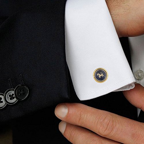TRIPIN Cufflinks and TIE PIN Set for Men Silver and Black Colour for Office Corporate Party French Cuff Shirts Shirt Suit Blazer in A Gift Box (B06ZZH6NQG) (TSBPZGOLDSET1040)