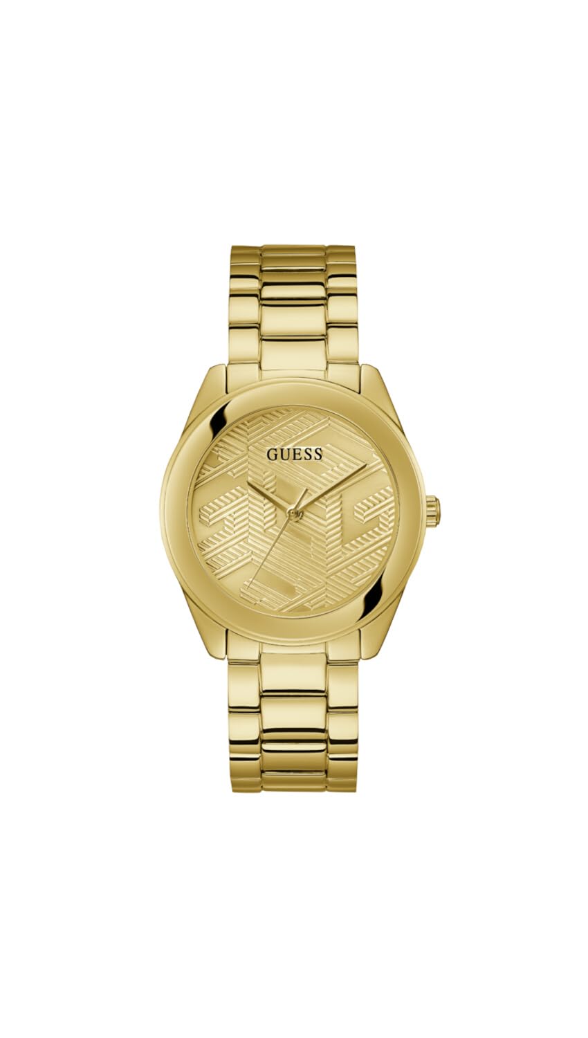 GUESS Stainless Steel Analog Champagne Dial Women's Watch-Gw0606L2, Band Color-Gold