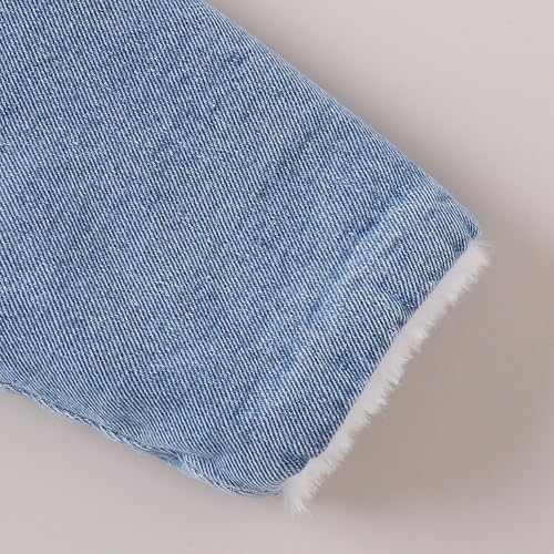 Hopscotch Girls Blue Full Sleeves Denim Hooded Jacket with Fleece Lining For Age (4-5 Years)