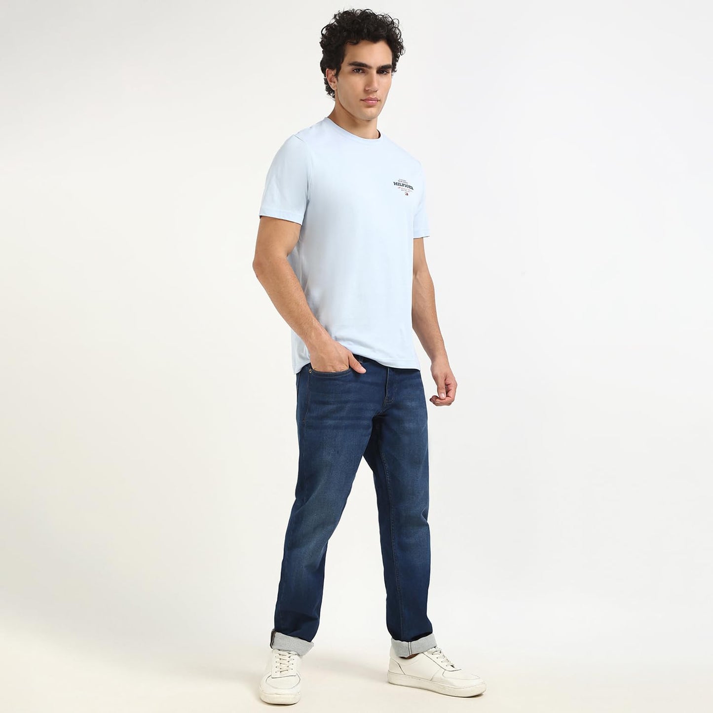 Tommy Hilfiger Mens Blue Color T-Shirt (XS)