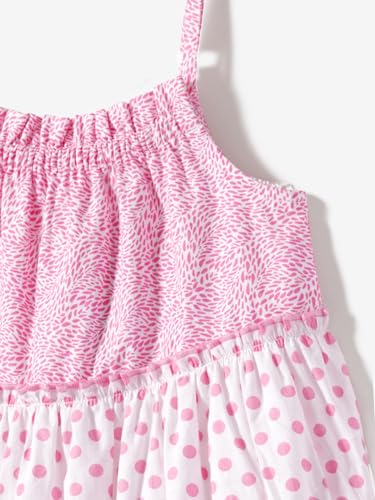 nauti nati Cotton Nautinati Girls' Printed Casual Dress Knee-Length NN321-518_Pink-White