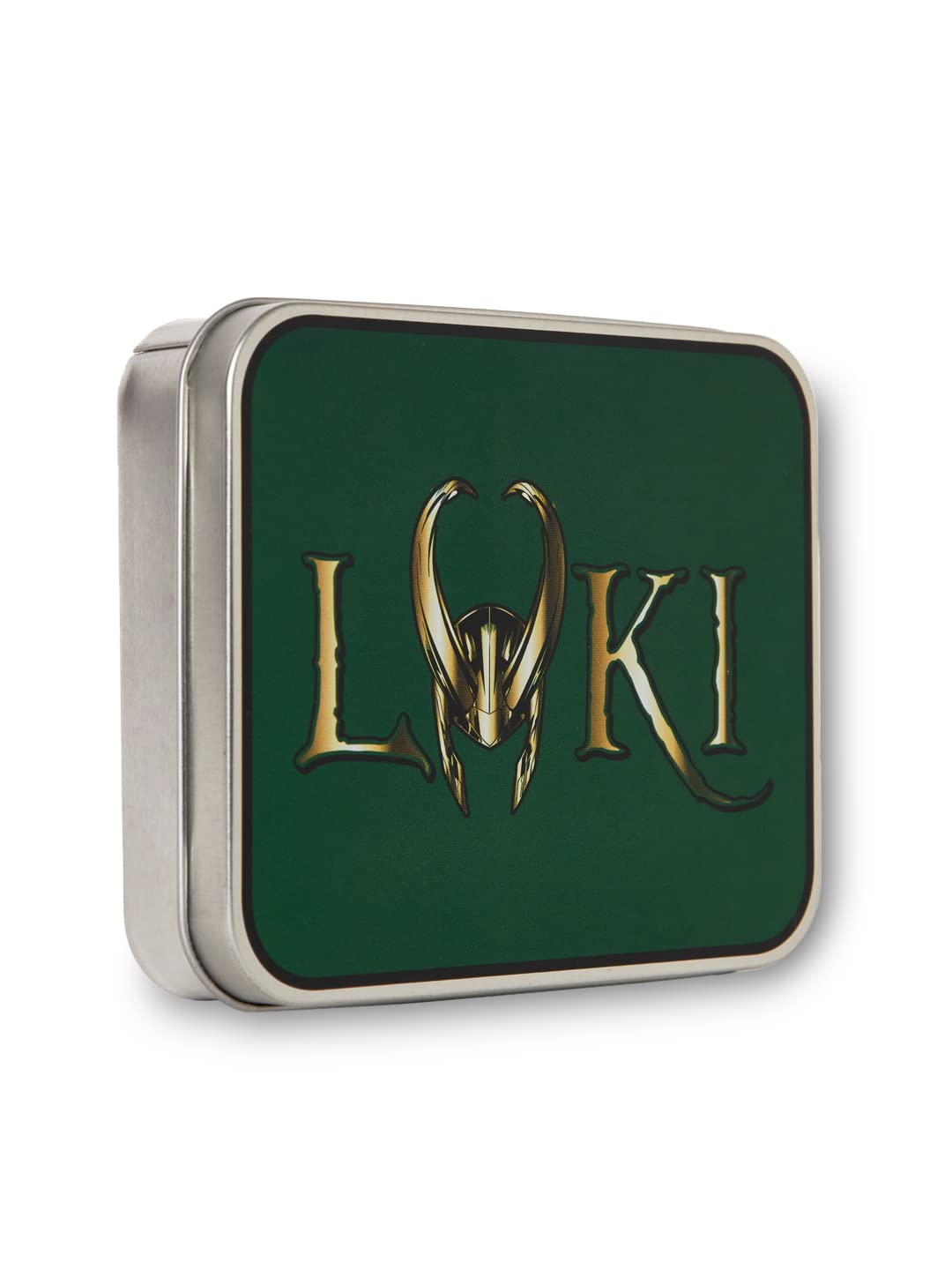 KARA Unisex Bifold Green Wallet Faux Leather Superhero Printed Canvas Purse with Metal Tin Box