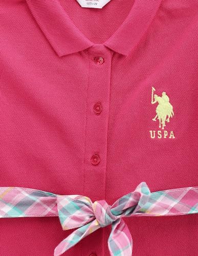 U.S. POLO ASSN. Girls Solid Cotton Polo Dress Pink