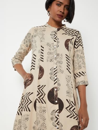 Max Women Printed Straight Kurta Set (White_S)