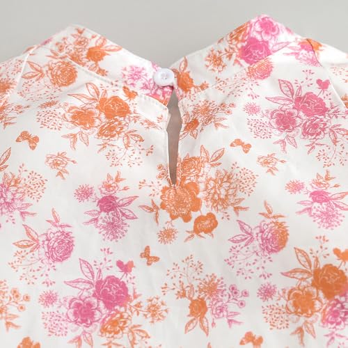 Hopscotch Girls Full Sleeves White 2-Pc Floral Bow Applique Blouse & Jeans For Age (18-24 Months)