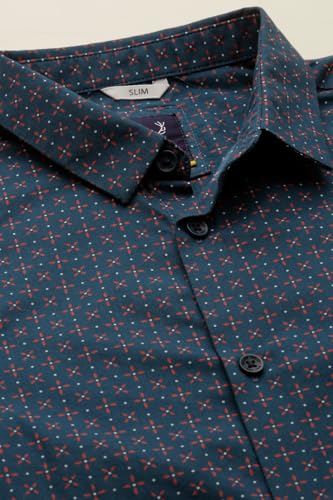 Boys Green Print Casual Shirt