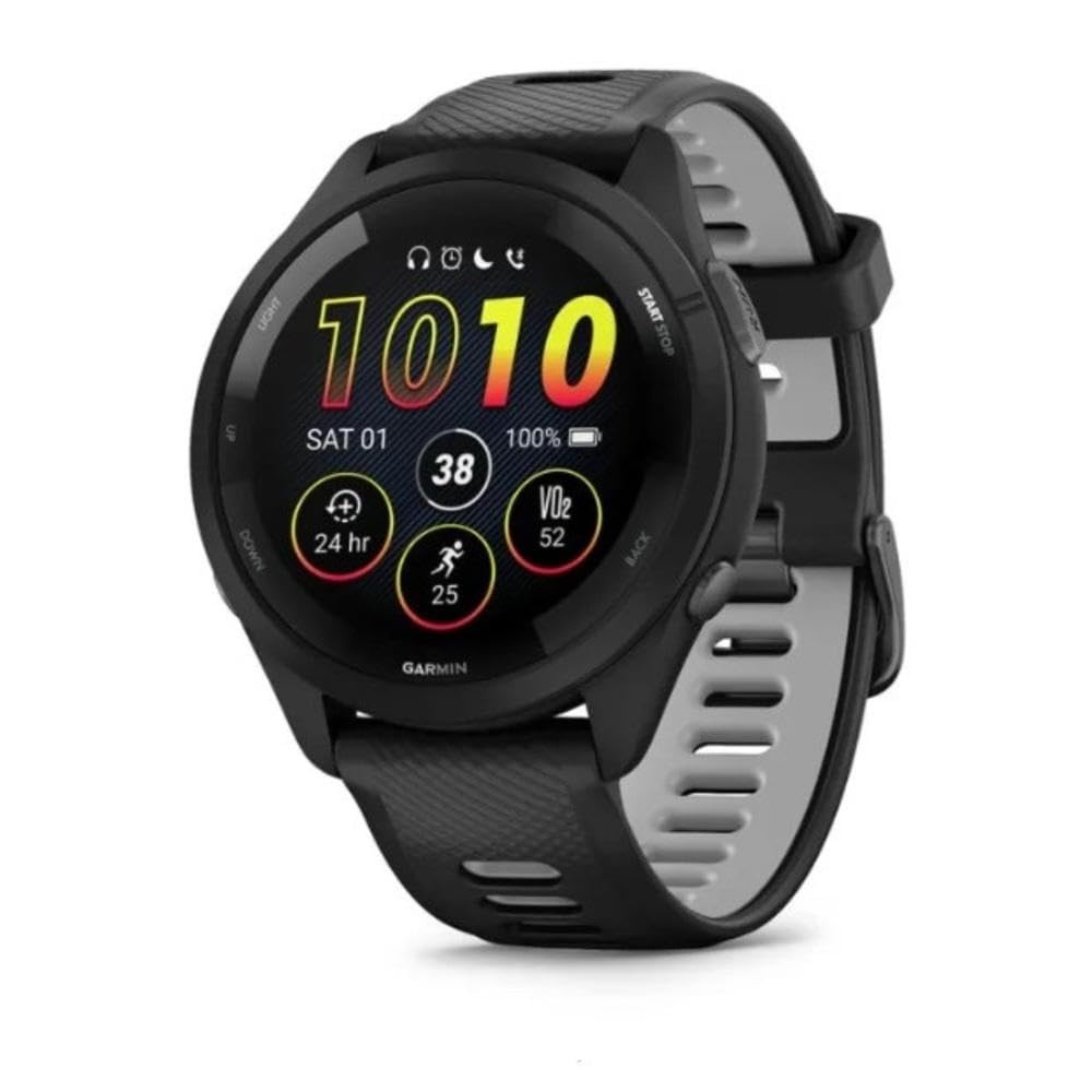 Garmin Forerunner 265 Running Smartwatch - Black and Powder Gray