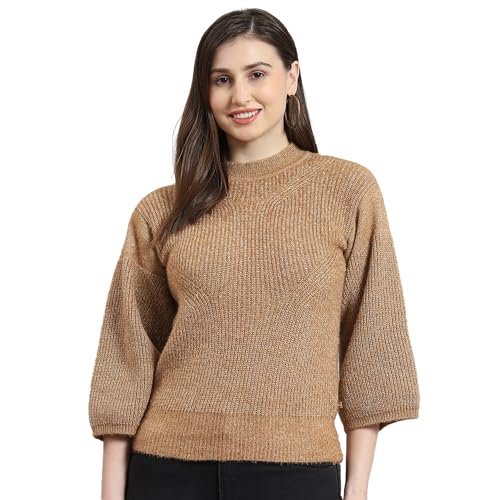 Monte Carlo Camel Self Design Sweater