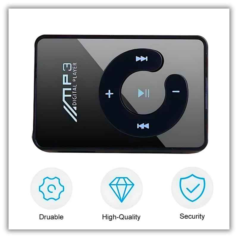 Drumstone 𝟏𝟓 𝐘𝐄𝐀𝐑𝐒 𝐖𝐀𝐑𝐑𝐀𝐍𝐓𝐘 MP3 Portable Mini Music Player, MP3 Back Clipwith Earphone,Card Slot, Mini Audio mp3 Card not included