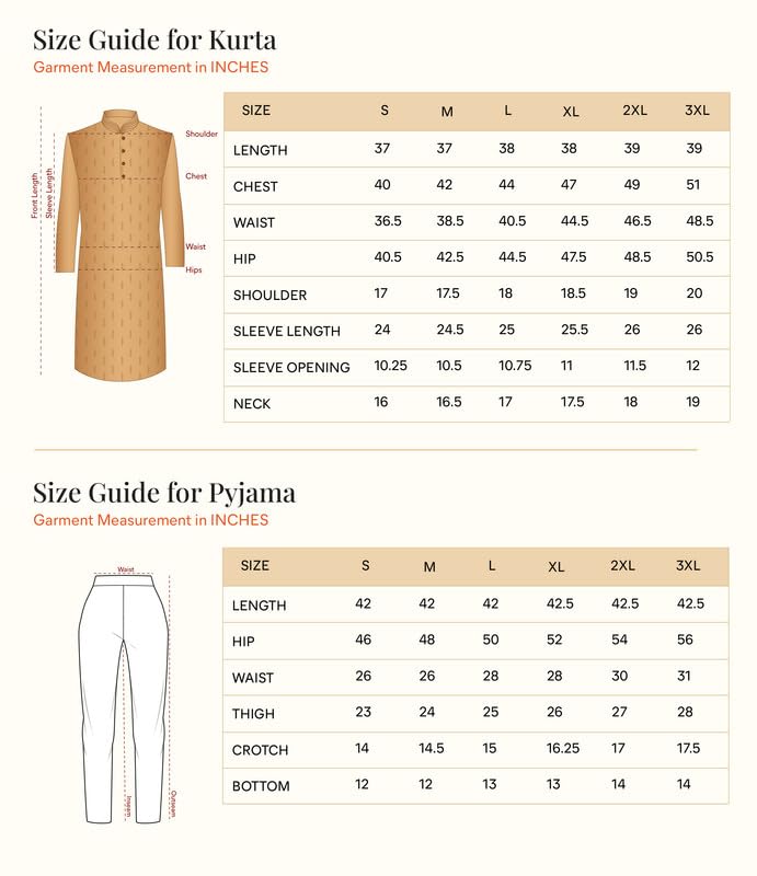 Manyavar Men's Art Silk Self Design Kurta Pyjama Set (Cream,S)