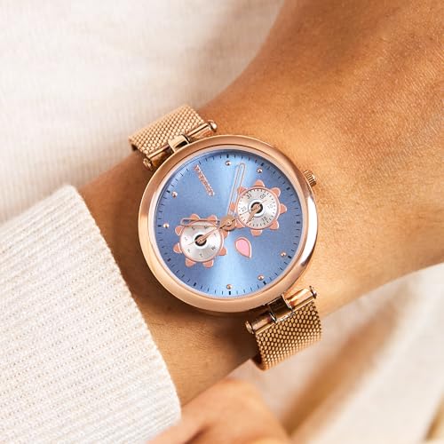 Chumbak Hoot Hoot Mesh Strap Watch | Mint Dial|Stylish Fashion Watch for Casual/Work|Gifts for Women/Girls/Ladies|Wrist Watches for Women