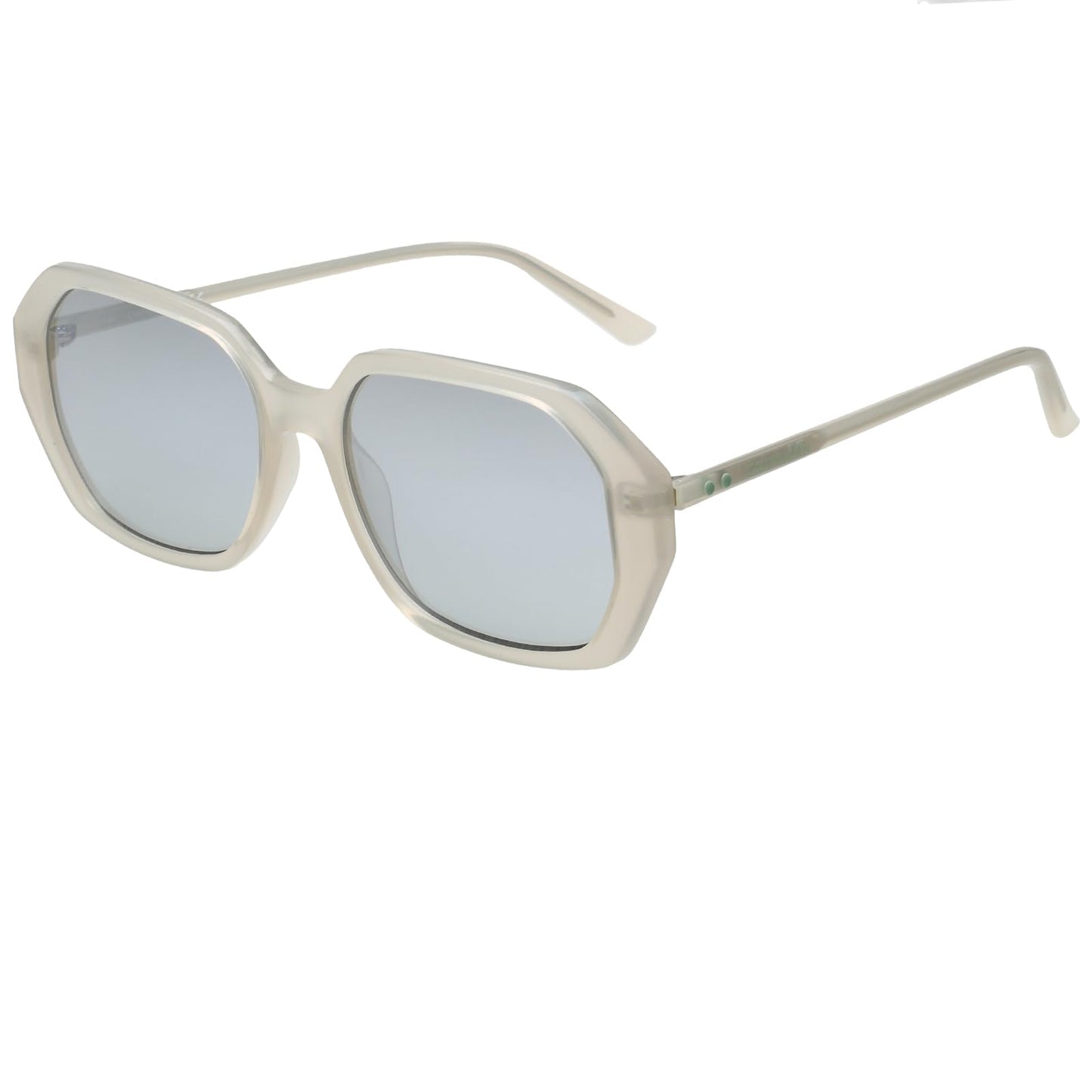 Calvin Klein|White Full-rim Oval Branded Latest and Stylish Sunglasses|100% UV Protection (UV 400) Green Reflector Mirror Lens|Women|Medium|CK 18535 103 55 S