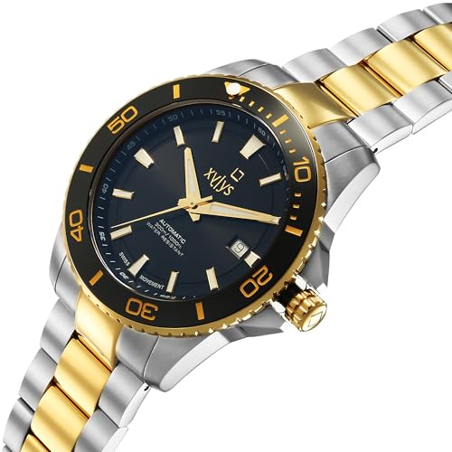 Xylys Xiphias Automatic Analog with Date Black Dial Two Toned Stainless Steel Strap Watch for Men