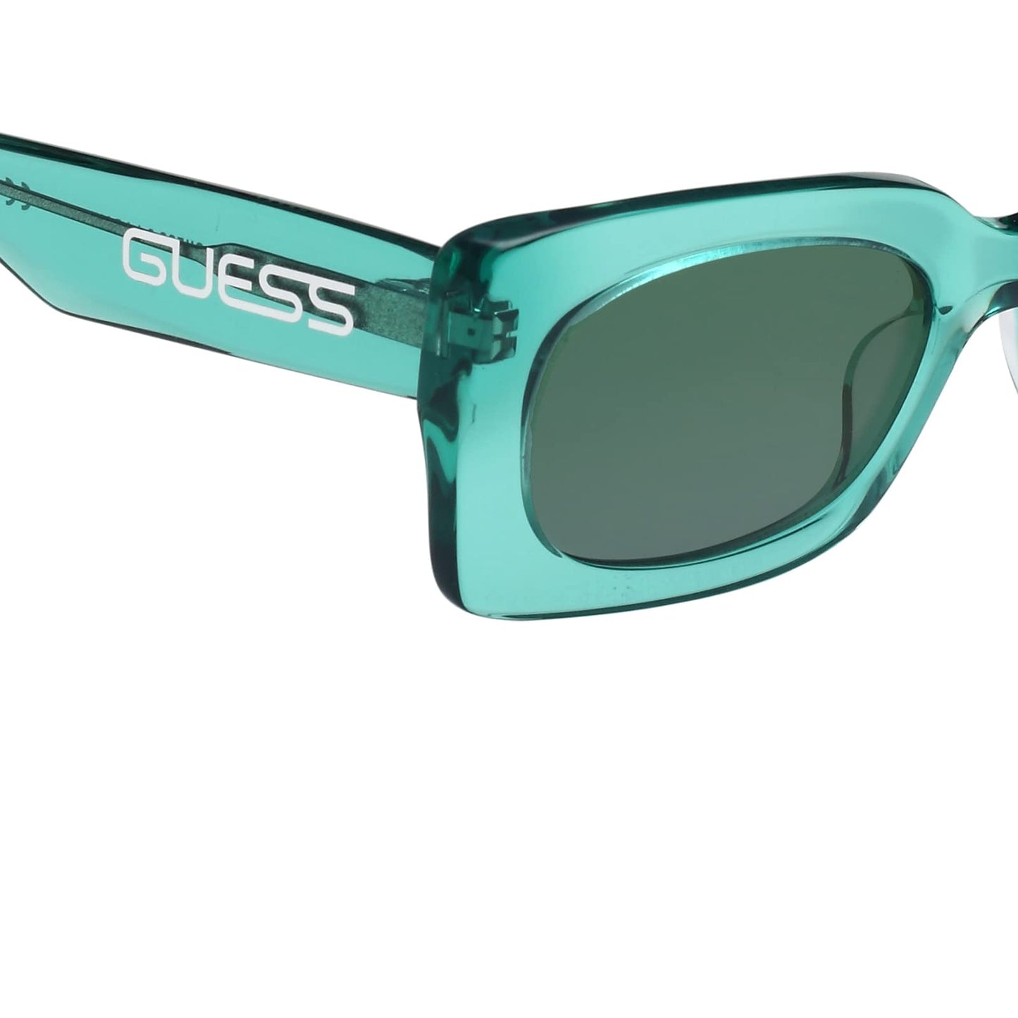 GUESS Solid Rectangular Women Non-Polarized Sunglasses - (Gu8225 95N 53 S |53| Green Color Lens), Small
