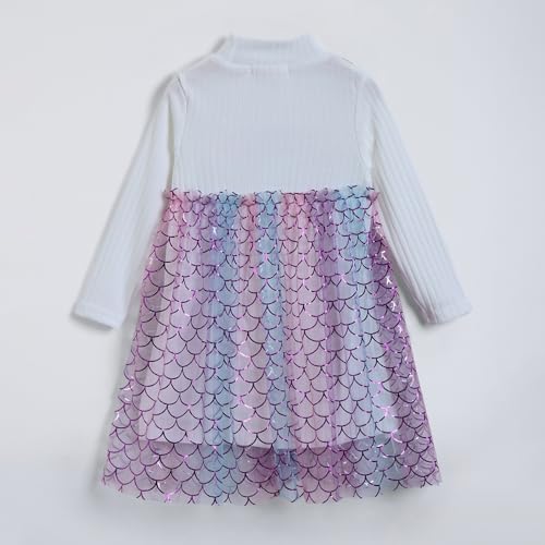 Hopscotch Girls Mermaid Dreams Mock Layered Dress in Multi Color for Age (2-3 Years)