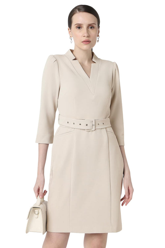 Van Heusen Women's Polyester Blend Modern Mid-Thigh Length Dress