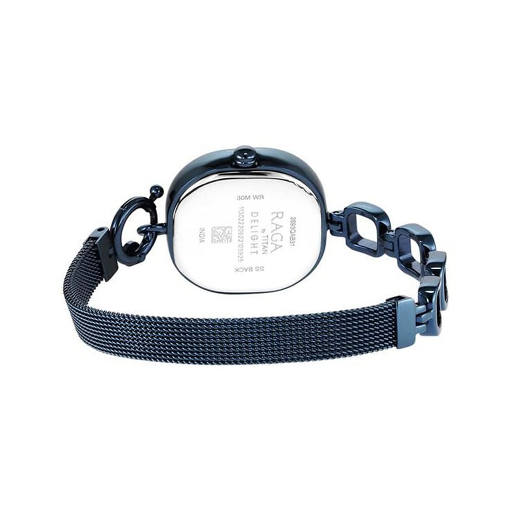 Titan Raga Delight Blue Dial Analog Metal Strap Watch for Women-NS2693QM01/NT2693QM01