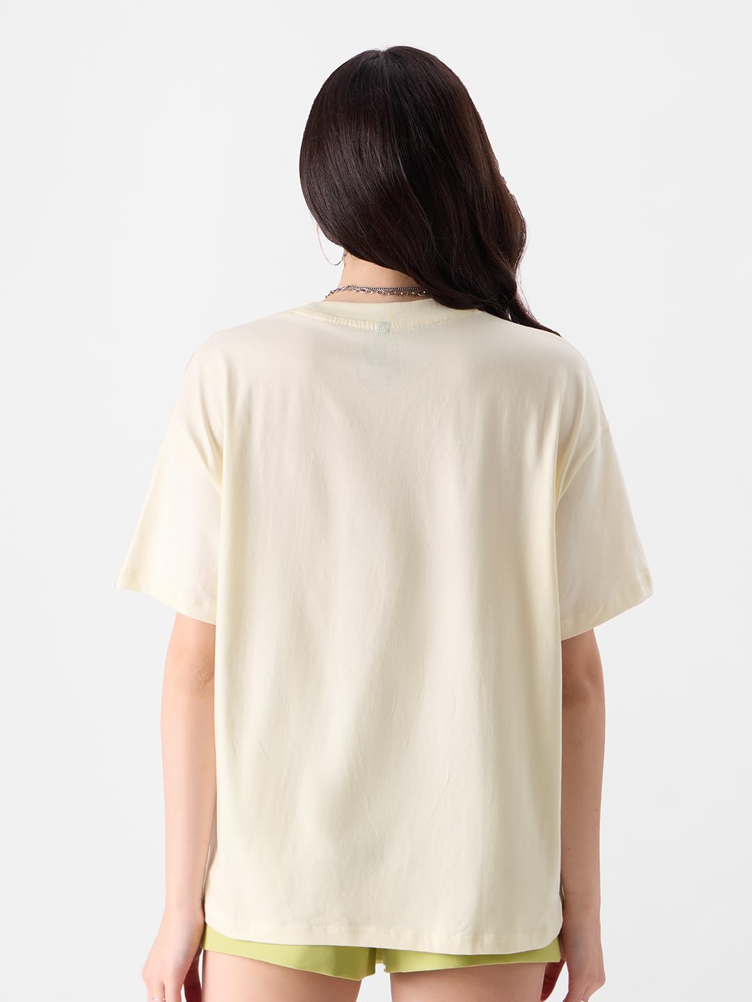 The Souled Store Women TSS Originals: The Wanderer Oversized T-Shirt Oversized T Shirts for Women T-Shirt Girls Cotton Casual Half Sleeves Baggy Loose Fit Drop Shoulder Round Neck Back Printed