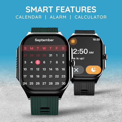 Pebble Alive 1.99" (5.05 cm) Amoled Display, Quick Notification, Always on Display, BT Calling, Health Suite, Mutisports Mode, Father Touch, Multiple Watch Faces - Jet Black