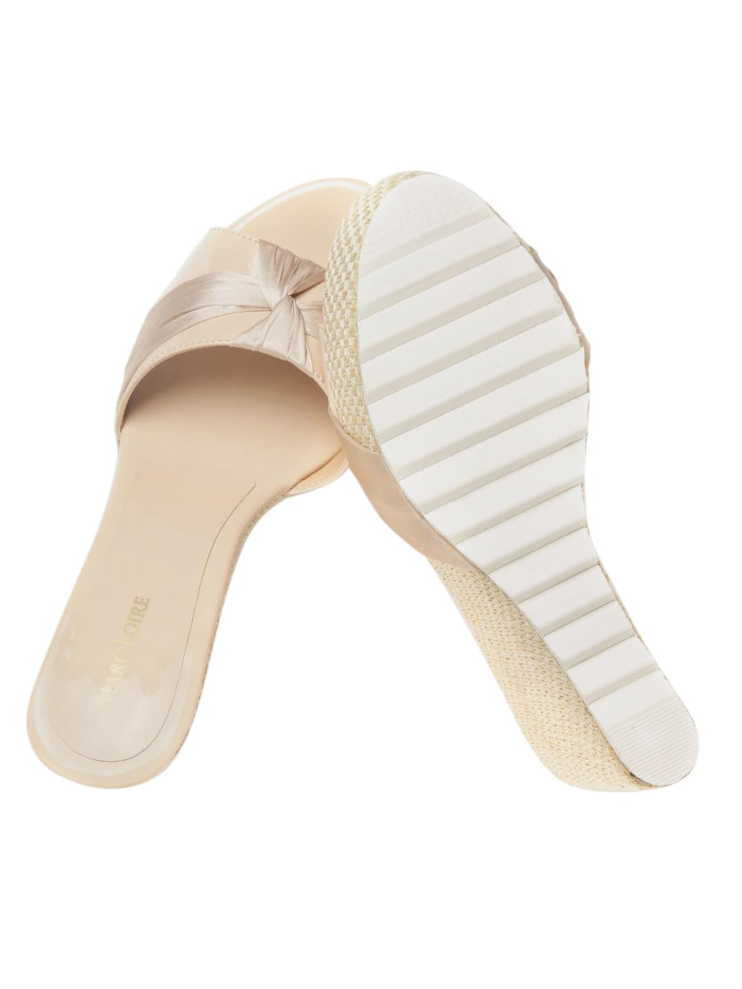 Marc Loire Women's Cream Open Toe High Heel Slip On Wedges Footwear, 3 UK