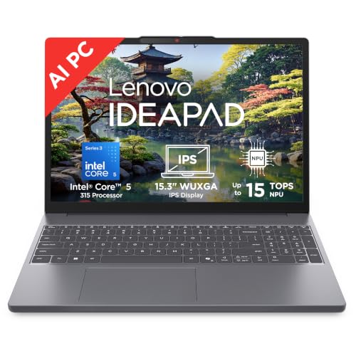 Lenovo IdeaPad Slim 3 Smartchoice (2026) Intel Core 5 315 AI PC (8GB RAM/512GB SSD/15.3" (38.35cm)/WUXGA IPS/Windows 11/MSO 365 Basic+Office 2024/Backlit Keyboard/Grey/1.6Kg), 83RR00RPIN Laptop