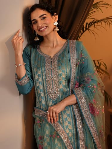 Libas Art Woven Design Silk blend Straight Kurta set for Women (49786AS)