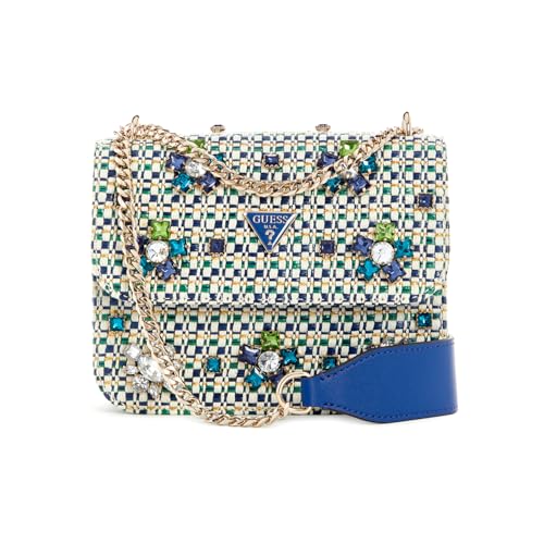 GUESS Women's Blue Self-Design Crossbody Bag| Ladies Purse Handbags | Gift For Ladies