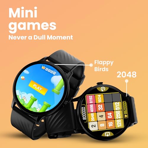 Boult Dire Smart Watch with 1.38'' 2.5D Curved HD Display, BT Calling, IP67, 500 Nits Brightness,250+ Watchfaces, 120+ Sports Mode, AI Voice Assistant, SpO2 Monitoring (Black Strap)